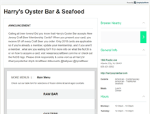 Tablet Screenshot of harrysoysterbar.com